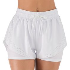 Experience comfort and style with Anna-Kaci Women's Running Shorts, designed for optimal performance during workouts or casual wear. These double-layered shorts are stretchy, soft, and incredibly comfortable, making them perfect for running errands, jogging, gym workouts, yoga, or loungewear. White Nylon Athletic Shorts With Built-in Shorts, Moisture-wicking Bottoms For Training In Summer, White Athletic Shorts With Built-in Shorts For Light Exercise, Breathable Athleisure Bottoms For Summer, Summer Breathable Athleisure Shorts, Summer Activewear With Breathable Mesh, Breathable Summer Bottoms For Training, Breathable Bottoms For Summer Training, Summer Breathable Bottoms For Training