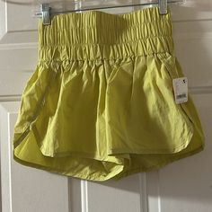 Fp Movement By Free People The Way Home Shorts Khaki/Yellow New With Tags Size S Stock: Ltpink18888 Features Brief Liner The Way Home Shorts, Way Home Shorts, Free Throw, Free People Shorts, Bike Run, The Way Home, Fp Movement, Shorts Athletic, Yellow And Brown