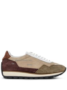 beige/white/brown leather/suede tonal stitching front lace-up fastening round toe branded insole ridged rubber sole Footwear Design, Hogan Sneakers, Jogging Shoes, Brown And Beige, Suede Material, Summer Beach Wear, Suede Sneakers, Derby Shoes, Espadrille Shoes