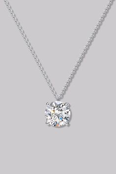 Solitaire Round Diamond Necklace (2ct) - APM Monaco Round Diamond Necklace, Apm Monaco, Diamond Gift, Metal Shop, 2 Carat, Earring Necklace, Round Diamond, Colored Diamonds, Ring Earrings