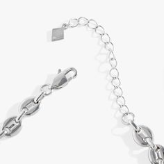 Crafted to be worn every day, this stainless steel necklace is tarnish-resistant, so you can feel confident when you wear it on repeat. Inspired by the timeless elegance of nautical design, this chain necklace features interlocking links that mirror the sturdy chains used on ships. It's a perfect blend of boldness and sophistication, making it a standout style for any OOTD. Metal Cable Chain Necklaces, White Gold Metal Chain Necklace, Chunky Chain Link Stainless Steel Necklace, Modern Chunky Chain Stainless Steel Necklace, Stainless Steel Chunky Chain Link Necklace, Modern Stainless Steel Necklace With Chunky Chain, Modern Stainless Steel Chunky Chain Necklace, Stainless Steel Link Necklace With Silver Chain, Silver Cable Chain Link Necklace