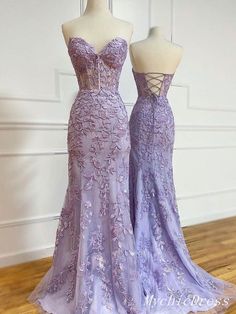 Prom Dresses Aesthetic Purple, Formal Dresses Purple Lavender, Purple Prom Dress And Suit, Purple Mermaid Prom Dress, Mermaid Dresses Formal, Vestido Color Lila, 2022 Bridesmaid Dresses, Mermaid Purple, Lavender Gown