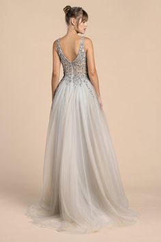 Long Sleeveless Dress with Jeweled Bodice by Elizabeth K GL1565 – ABC Fashion Satin Mermaid Dress, Navy Long Dress, Beaded Party Dress, Cinderella Divine, Braut Make-up, Cinderella Dresses, Bra Cup, Bodice Dress, Beaded Prom Dress