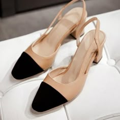 Two Tone Shoes, Shoes For Summer, Slingback Heels, Shoe Inspo, Slingbacks, Slingback Heel, Winter 2023, Dress Sandals, Work Shoes