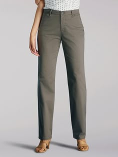 Women's Clothing: Straight Leg Pants | All Day Pants | Lee® Women's Straight Leg Pants, New Business Casual Women, Comfortable Professional Outfits Women, Size 16 Pants, Women’s Khaki Pants, Straight Leg Pants With Pockets, Women’s Work Pants, Women’s Dress Pants, Women’s Slacks