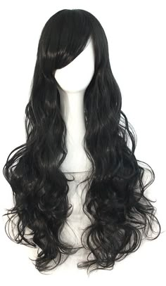 PRICES MAY VARY. 100% Brand New Material : 100% High Temperature Fiber New long curly wigs may be little tangled especially when you wear for the first time, which is normal. Wig Cap Size: The maximum circumference Approx 20~21inch/51~53cm(Exist 1~2cm normal error), the size of wig cap is adjustable Package included:1 wig 1. Our wig product is made of Kanekalon fiber, which is a thermostable Material, it can be curled or straightened by Electronic Hair stick less than 120 ℃. in General, The appr Log Hair, Black Lace Wig, Cute Wigs, Wig Costume, Black Wigs, Unique People, Party Wig, Hair References, Anime Wigs