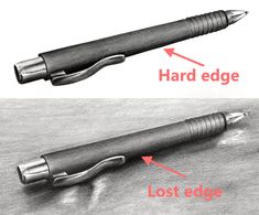 an image of a pen with the words hard edge and lost edge