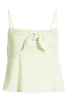 A pretty bow detail at the chest and smocked back shapes this soft cami in lightweight satin that's perfect for your casual looks. 9 1/2" length (size Medium) V-neck Adjustable straps Partially lined 100% polyester Machine wash, tumble dry Imported Women's Clothing Not available for sale and shipment to Germany Casual Fitted Tops With Bow Straps, Spring Vacation Camisole With Tie Back, Summer Tie Back Camisole For Spring, Chic Summer Tops With Bow Tie Back, Chic Tops With Bow Straps For Day Out, Feminine Tie Back Tops For Daywear, Cotton Tie-back Tops For Daywear, Cotton Tops With Tie Back For Daywear, Cotton Tie Back Tops For Daywear