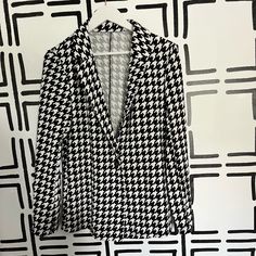 Reposhing This Item I Purchased From @Brianazinsmeyer. Loved It, But Ready To Rotate For Something New. Questions? Leave A Comment Below! Casual Black Houndstooth Blazer, Spring Houndstooth Blazer With Long Sleeves, Spring Houndstooth Long Sleeve Blazer, Spring Long Sleeve Houndstooth Blazer, Spring Houndstooth Pattern Long Sleeve Blazer, Black Houndstooth Blazer For Spring, Shein Jackets, Houndstooth Blazer, Blazer Suit