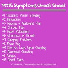 Signs  Symptoms of POTS Syndrome  MyHeart.net Signs  Symptoms of POTS Syndrome  MyHeart Autonomic Nervous System Dysfunction, Elhers Danlos Syndrome, Ehlers Danlos Syndrome Hypermobility, Invisible Disease, Chiari Malformation