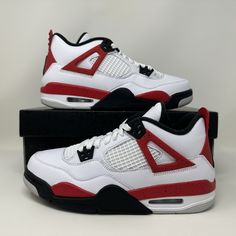 Nike Air Jordan Retro IV GS 'Red Cement 2023' For Sale! Grade School Size 7y = Men's Size 7 = Women's Size 8.5 Condition: New with Box. 100% Authentic!  Payment must be made IMMEDIATELY! Buy with Confidence! Any Questions? Please ASK!  NO meetups/trades/size swaps. Red Jordans 4s, Retro Air Jordans, Cute Jordans, Volleyball Outfit, Fire Shoes, Nike Shoes Women Fashion, Pretty Sneakers, Red Jordans, Nike Fashion Shoes