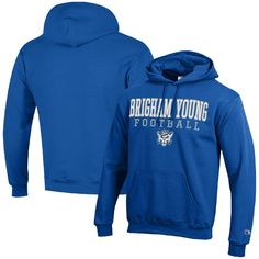 Stay heated up on BYU Cougars game day in this Football Stack hoodie. Made by Champion, it features team graphics printed on a blend of soft, durable fabrics. An adjustable hood and pouch pocket provide additional coverage when you wear this BYU Cougars pullover. Sports Fan Hoodie With Long Sleeves, Varsity Hoodie With Team Logo For Game Day, Game Day Long Sleeve Fan Apparel Hoodie, Game Day Fan Apparel Hoodie With Long Sleeves, Winter Fan Apparel Hoodie For Sports Events, Game Day Sports Fan Hoodie For Winter, Game Day Sports Fan Winter Hoodie, Game Day Winter Sports Fan Hoodie, Winter Sports Events Fan Apparel Hoodie