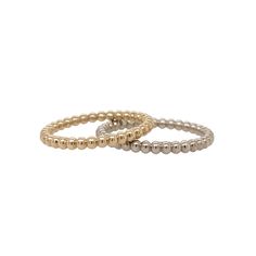 Everyone in our office wears one of these ball bands every. single. day. It's a classic and an absolute favorite. It's sure to compliment any combination of rings, from dainty to ka-pow! This ring is made in sizes 4.5-8. If your size is outside of this range, please let us know!Available in all colors of gold: White, Rose, and Yellow Gold. Elegant Inelastic Jewelry With Round Beads, Elegant Stackable 14k Gold Hypoallergenic Rings, Elegant 14k Gold Hypoallergenic Stackable Rings, Elegant Hypoallergenic 14k Gold Stackable Rings, Elegant Hypoallergenic Stackable Rings, Elegant Stackable 14k Gold Bands, Elegant 14k Gold Stackable Bands, Elegant Everyday Stackable Rings With Halo, Elegant Yellow Gold Hypoallergenic Stackable Rings