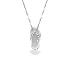 19915 - 14K White Gold - Petite Hawaiian Slipper Pendant