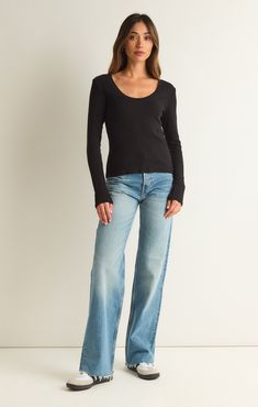 It's all sleek lines and elevated feels with the Sirena Rib Long Sleeve Tee. Z SUPPLY Women's Sirena Rib Long Sleeve T-Shirt, Black, Extra Small Fitted Long Sleeve Top For Layering, Basic Fitted Long Sleeve Top For Everyday, Sleek Tops With Minimal Stretch For Fall, Sleek Tops For Fall With Minimal Stretch, Sleek Fall Tops With Minimal Stretch, Classic Fall Tops With Minimal Stretch, Versatile Stretch Long Sleeve Top For Everyday, Classic Long Sleeve Top For Spring, Elegant Fitted Everyday Top