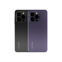 two purple and black iphones side by side on a white background with the same color