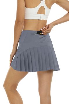 Feature Elastic closure Machine Wash 【Comfy Fabric】-The golf Skirt is made of soft, breathable and stretchy fabric with quickly moisture-wicking, breathable, tummy control, supports for your free movement and comfort 【Fashion Design】-Pleats on the skirts back make skort unique, cheer mini skirt help you look fashion & beauty during workout exercising, make you stand out from the crowd 【Adjustable Internal Drawcord】-Golf skort skirts is designed with a high-rise, waistband internal offers an adjustable drawing provides elasticity, suitable for all body shapes 【Perfect Sport Skirt】-Two layers of safety and comfort, an outer skirt with built-in flexible inner shorts, provides security coverage. 3 Function Pockets,Waistband hidden pocket convenience for you to hold keys and card. One side big Sporty Fitted Tennis Skirt With Pockets, Fitted Tennis Skirt With Pockets, Fitted Tennis Skort With Moisture-wicking, Tennis Skort With Moisture-wicking Fabric, Fitted Sporty Swim Skirt, Fitted Moisture-wicking Tennis Skort, Sporty Fitted Tennis Skirt With Breathable Fabric, Sporty Breathable Fitted Tennis Skirt, Fitted High Waist Tennis Skirt With Pockets