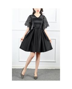 Get 10% off now! Buy Navy Blue Short Pleated Homecoming Dress Vneck With Sleeves at cheap price online. Free stable shipping and pro custom service since 2009. Black V-neck Mini Dress For Homecoming, Black V-neck Dress For Homecoming, V-neck Pleated Fit And Flare Dress, Elegant Short Sleeve Mini Dress For Homecoming, Pleated V-neck Dress For Prom Season, Navy Blue Shorts, Homecoming Dress, Blue Shorts, Homecoming Dresses