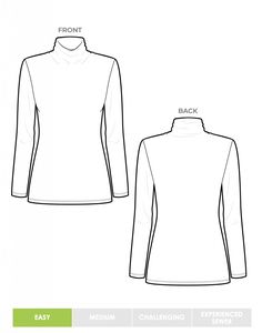 the front and back view of a women's long - sleeved polo shirt