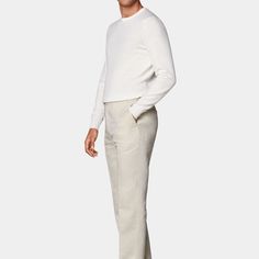 Cut to a slim fit with a mid-rise waist, these off-white Brescia fit pants are a highly adaptable & accessible evergreen pair that bring a clean, balanced appeal to any look. Straight Pants, Slim Legs, Workout Pants, Trousers, Slim Fit, Pants