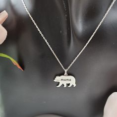 Sterling Silver 924. Oxidized High Polished Pendant Approximate Size: 12mm Chain: 18" Mama Bear Necklace, Bear Necklace, Timeless Jewelry, Mama Bear, Jewelry Silver, Womens Jewelry Necklace, Black Silver, Silver Jewelry, Jewelry Necklaces