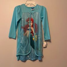 Little Mermaid Nightgown Condition: Brand New With Tags Size: 5 Brand: Disney Character Print Long Sleeve Sleepwear For Sleepover, Blue Long Sleeve Dress For Pajama Party, Long Sleeve Sleepwear With Character Print, Blue Long Sleeve Bedtime Dress, Blue Long Sleeve Sleepwear With Character Print, Blue Long Sleeve Nightgown For Sleepover, Long Sleeve Blue Nightgown For Sleepover, Blue Character Print Sleepwear For Pajama Party, Blue Long Sleeve Nightgown For Pajama Party