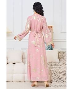 Get 10% off now! Buy pink with gold pattern muslim wedding guest dress for party at cheap price online. Free stable shipping and pro custom service since 2009. Pink Wedding Kaftan For Eid, Elegant Pink Festive Kaftan, Festive Pink Elegant Kaftan, Gold Floor-length Dress For Eid, Gold Maxi Length Dress For Eid, Long Pink Abaya For Eid, Festive Fitted Pink Kaftan, Traditional Pink Abaya For Wedding, Pink Long Abaya For Eid