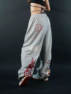 Dodobye American Style Hip Hop Graffiti Pants Women Y2k Streetwear Korean Baggy Casual Sweatpants Harajuku Vintage Mujer TrouserSPECIFICATIONSBrand Name: DodobyeStyle: Y2KAge: JUNIOROrigin: Mainland US(Origin)CN: ZhejiangSeason: All seasonWaist Type: highDecoration: PocketsDecoration: PaintedDecoration: vintageElasticity: Non StrechFabric Type: BroadclothPattern Type: CARTOONPant Style: Wide leg pantsMaterial: COTTONMaterial: POLYESTERFit Type: LOOSELength: full lengthCraft of Weaving: TATReleas Graffiti Pants, Streetwear Korean, White Cargo Pants, Crop Top Jacket, Casual Sweatpants, Women Y2k, Style Hip Hop, Streetwear Fashion Women, Cargo Pants Women