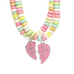 BFF Set Rainbow Faux Candy Choker Best Friends Necklaces Kidcore Handmade Cute Charm Jewelry for Women Kawaii Birthday Gift for Best Friend Trendy Rainbow Choker For Gifts, Trendy Rainbow Choker Gift, Pastel Kawaii Jewelry Perfect For Gifts, Pastel Rainbow Necklace, Kawaii Multicolor Heart-shaped Jewelry, Pink Gift Box, Candy Necklaces, Rainbow Candy, Best Friend Necklaces