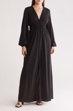 GO COUTURE Bishop Sleeve Maxi Dress | Nordstromrack Maxi Design, Billowy Sleeves, Maxi Dress Summer, Daytime Dresses, Bishop Sleeve, Sleeve Maxi Dress, Long Sleeve Maxi, Summer Maxi Dress, Dress Summer