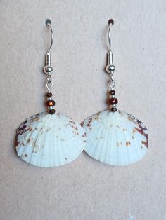 Real white scallop shell earrings with French hooks made from sterling silver. Choose from a variety of agate accent colors. Simple, understated designs for the beach or regular wear and colors to match any outfit! The natural shells vary, but average .5 to .75 inches in size. See my other listing for more variations: https://www.etsy.com/listing/1754676136/shell-earrings-shell-jewelry White Shell Dangle Jewelry, White Ocean-inspired Dangle Jewelry, Coastal Style White Shell-shaped Jewelry, Nickel-free White Beaded Earrings For Beach, Nickel-free White Shell Earrings, Ocean-inspired White Shell Earrings, White Coastal Shell Jewelry, White Beaded Shell Earrings, Nickel-free White Shell-shaped Earrings