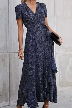 US$ 30.88 - 2021 Women Dress Floral Print V Neck Ruffle Hem Short Sleeve Wrap Maxi Dress Streetwear Summer Beach Dresses - www.streetally.com Non-stretch Chiffon Maxi Dress For Summer, Summer Chiffon Maxi Dress Non-stretch, Short Sleeve Ruffle Hem Dress For Beach, Blue V-neck Ruffle Dress For Summer, Short Sleeve Summer Ruffle Dress For Vacation, Short Sleeve Ruffle Dress For Vacation, Chiffon Maxi Dress With Ruffle Hem And Short Sleeves, Flowy Maxi Ruffle Dress For Summer, Summer Ruffle Dress With Short Sleeves For Vacation