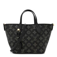 This is an authentic LOUIS VUITTON Mahina Blossom PM in Black and Gold. This chic shoulder bag is crafted of fine perforated mahina leather in black. The shoulder bag features an optional leather shoulder strap, leather top handles, and polished gold hardware. The top opens to a spacious matching microfiber interior with a pochette. Elegant Bag With Removable Pouch In Monogram Canvas, Evening Monogram Canvas Tote Bag, Elegant Monogram Canvas Bag With Removable Pouch, Elegant Monogram Canvas Bags With Removable Pouch, High-end Monogram Canvas Evening Bags, Evening Top Handle Monogram Canvas Bag, Evening Monogram Canvas Top Handle Bag, Elegant Monogram Canvas Satchel For Shopping, Elegant Handheld Monogram Canvas Bag