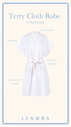 Our Terry Robe is a hit! Grab yours before it's too late! Spring Relaxation Robe With Tie Waist, Spring Lounging Robe With Tie Waist, Spring Loungewear Sleepwear With Tie Waist, Spring Sleepwear With Tie Waist For Loungewear, White Sleepwear For Spring Relaxation, Relaxed Fit Robe For Home Use In Spring, Spring Loungewear Robe Relaxed Fit, Relaxed Fit Cotton Robe For Lounging, Cotton Robe For Spring Loungewear