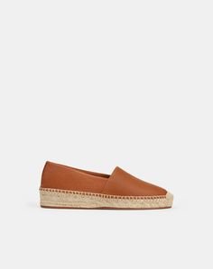 Grained Calfskin Leather Slip-On Espadrille | Lafayette 148 New York Leather Slip-ons With Woven Sole For Summer, Leather Slip-ons With Woven Sole For Spring, Brown Slip-on Espadrilles With Woven Sole, Brown Espadrilles With Woven Sole And Round Toe, Brown Round Toe Espadrilles With Textured Sole, Classic Summer Slip-on Espadrilles, Classic Leather Espadrilles With Woven Sole, Leather Slip-on Espadrilles With Stitched Sole, Brown Closed Toe Espadrilles With Textured Sole