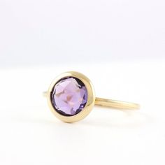 Amethyst Ring, Amethyst Gold Ring, Purple Gemstone Ring, Amethyst Ring Gold, 14K Solid Gold, Februar Fine Jewelry 14k Gold Amethyst Ring With Round Cut, Formal 14k Gold Amethyst Ring, 14k Gold Gemstones With Polished Finish For Anniversary, Elegant Faceted Amethyst Ring In Yellow Gold, 14k Gold Ring With Polished Round Stone, 14k White Gold Amethyst Promise Ring, 14k Gold Rings With Polished Round Stone, 14k Gold Rings With Polished Finish And Round Stone, Timeless 14k Gold Amethyst Ring For Anniversary