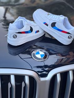 Bmw Shoes, Vans Sneakers (men), Nike Air Force 1 Custom, Custom Bmw, Nike Air Force One, Biker Love, Air Force 1 Custom, Unique Sneakers