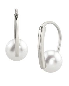 These elegant pearl earrings feature two 8-9mm AAAA quality white [Freshwater Pearls](/freshwater-pearls.php), handpicked for their incredible luster and overtones. The pearls are mounted on the finest 14K gold. The approximate height for each earring is 0.75 inches.
These earrings come packaged in a beautiful jewelry gift box, perfect for gifting. Modern White Pearl Earrings With Pendant, Modern Formal Earrings With Pearl Pendant, Modern White Pearl Pendant Earrings, Modern White Akoya Pearl Earrings, Refined White Pearl Earrings For Formal Occasions, Classic White Pearl Earrings With Lever Back, Modern Pearl Earrings For Anniversary, Formal White Akoya Pearl Earrings, Modern White Pearl Earrings