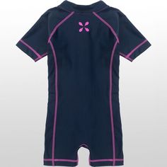 Frolic, play, and keep the sun at bay! The Aurora sun suit ensures your little one is the best-protected child from the sun on the beach. It is constructed with a soft lycra/elastane blend material that is quick-dry, so they will be comfortable all day going in and out of the water. The Aurora has a sun protection factor of UPF 50+. Designed with a front side-winder zipper, the Aurora was made so your little one can crawl, play, and roll around without a zipper chafing their sensitive skin. This Playful Fitted Swimwear With Upf 50+, Blue Rash Guard With Uv Protection For Water Sports, Summer Swimwear With Upf 50+ For Playwear, Upf 50+ Swimwear For Beach, Playful Swimwear For Water Sports With Uv Protection, Summer Stretch Rash Guard With Upf 50+, Playful Blue Rash Guard For Pool, Playful Stretch Swimwear With Upf 50+, Stretch Beach Rash Guard With Upf 50+