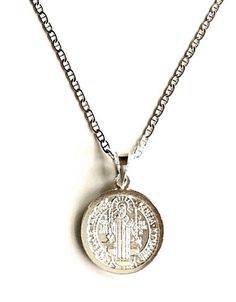 "925 STERLING SILVER SAINT BENEDICT NECKLACE 18\" LONG... FOR GOOD LUCK ,PROSPERITY AND PROTECTION. MADE IN ITALY-BEST QUALITY PENDANT : 22 X 15mm CADENA DE SAN BENITO EN 925 PLATA ESTERLINA 18\" LARGO .. PARA PROSPERIDAD, BUENA SUERTE Y PROTECCION. HECHO EN ITALIA-MEJOR CALIDAD DIJE: 22 X 15mm" Sterling Silver Medallion Charm Necklace With Adjustable Chain, Sterling Silver Medallion Charm Necklaces With Adjustable Chain, Nickel-free Silver Round Necklace, Sterling Silver Medallion With Adjustable Chain, Silver Necklace With Round Shape, Silver Medallion Jewelry With Adjustable Chain, Sterling Silver Medallion Necklace With Silver Clasp, Silver Charm Necklace With Medallion And Adjustable Chain, Silver Medallion Charm Necklace With Adjustable Chain