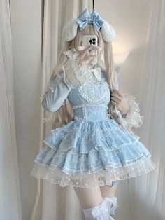 Cosplay Inspo, Dolly Dress, Blue Outfits, Oc Stuff, Clothes Items, Maid Outfit, Girly Dresses, Maid Dress, The Doll