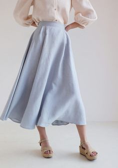 Half Circle Linen Skirt Emilia Elegant Full Linen Skirt, Linen Pleated Long Skirt, Linen Dresses With Relaxed Skirt For Spring, Flowy Linen Pleated Skirt, Elegant Linen Gathered Skirt, Chic Linen Tiered Skirt, Spring Linen Flared Skirt, Chic Asymmetrical Linen Skirt, Linen Flared Skirt For Spring