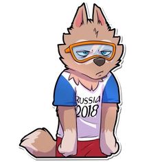 a cartoon dog with goggles on sitting down