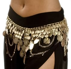 Lightweight Pyramid Gold Coin Belly Dance Belt with Bells & Swags Egyptian Accessories, Golden Belt, Belly Dance Belt, Coin Belt, Belly Dance Skirt, Dance Belt, Belly Dance Outfit, Hip Scarves, Dancers Outfit