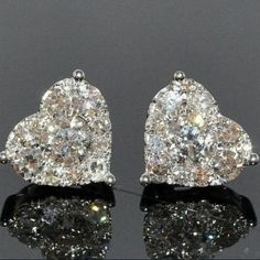 Fashion Jewelry Dazzling Full Crystal Rhinestone Heart Earrings Full Crystal Diamond (Cubic Zirconia) Rhinestone Heart Earring Heart Ear Studs Color:White Crystal Rhinestone Size: 1.0 Cm 1 Pair Crystal Heart Studs Store Your Jewelry In A Cool, Dark Place Away From Sources Of Sunlight, Heat And Moisture. Do Not Wear In Swimming Pools; Shower, While Doing Household Chores, At The Gym, Etc. Check Out My Other Jewelry Listings Engagement Bands 10k 14k 18k Earrings Milgrain Stone Tear Drop Pear Cut C Heart Shaped Diamond Earrings, Bohol, Heart Shaped Diamond, Pretty Jewellery, Coco Chanel, Diamond Heart, Diamond Earrings Studs, Bling Bling, Heart Earrings