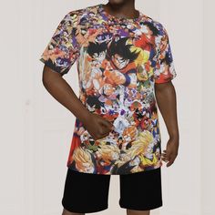 Embrace the dynamic world of Dragon Ball Z with the Anime Manga Characters Full Print T-Shirt, a visually captivating and colorful tribute to the iconic characters that have left a lasting impression on fans worldwide! This full print t-shirt showcases a collage of beloved Dragon Ball Z characters, each in their unique and powerful poses. From Goku's Super Saiyan transformation to Vegeta's fierce determination, and from Gohan's heroic stance to Frieza's menacing presence, the design captures the Anime Print T-shirt For Fan Gatherings, Anime Print Crew Neck T-shirt For Cosplay, Pop Culture Graphic T-shirt For Cosplay, Crew Neck T-shirt For Comic-con Streetwear, Character Print T-shirt For Disney Fan Events, Graphic T-shirt For Comic-con, Graphic Print T-shirt For Comic-con, Comic-con Fan Convention Graphic T-shirt, Disney Themed Short Sleeve T-shirt