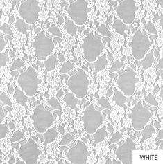 "Welcome to our family owned shop! 🌸 Our beautiful floral lace is extremely soft, 100% polyester, and stretch! We have hand chosen the perfect texture & quality to ensure customer satisfaction. Please choose color and yardage from the drop down menu. Listing price is for ONE YARD ONLY - Please choose more yardage from quantity drop down menu. If you order 5 yards for example, it will come as one long continuous piece. If you need a quantity not present, please message me. * 60\" Wide * 100% Pol White Stretch Lace Dress With Lace Trim, White Stretch Lace Dress, White Scalloped Stretch Lace, White Stretch Scalloped Lace, Stretch Lace Fabric, Yard Wedding, Romantic Lace, Ivory Lace, Lace Pattern