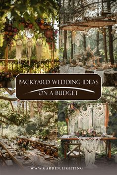 Bohemian Backyard Wedding on a Budget Backyard Wedding On A Budget, Garden Wedding Themes, Diy Altar, Wedding Ideas Garden, Bohemian Backyard Wedding, Witchy Wedding, Bohemian Backyard, Whimsical Romantic, Enchanting Garden