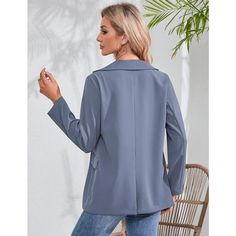 Elevate your wardrobe with the Whizmax Women's Long Sleeve Open Front Blazer, a perfect blend of sophistication and practicality. This chic gray blazer is designed to enhance your office and casual wear with its sleek, single-breasted design and a large lapel that creates a flattering V-neck effect.

- Material: Durable and comfortable fabric
- Color: Elegant gray
- Size: XXL
- Gender: Female
- Features: Single button closure, functional side pockets

Ideal for contemporary women, this blazer pa Lapel Collar Solid Color Blazer For Business Casual, Business Casual Solid Color Blazer With Lapel Collar, Office Wear Solid Color Notch Lapel Blazer, Business Casual Solid Color Blazer, Trendy Solid Color Office Blazer, Tailored Solid Color Blazer For Work, Casual Office Blazer In Solid Color, Casual Office Wear Blazer In Solid Color, Chic Solid Color Blazer For Office Wear