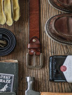 Just take this belt for example, with its luxurious calfskin leather and brass buckle embellishment promising to become a regular, timeless addition to any and every look Leather And Brass, Mens Work Pants, American Casual, Retro Tops, Casual Belt, Brass Buckle, Distressed Leather, Work Pants, Suspenders